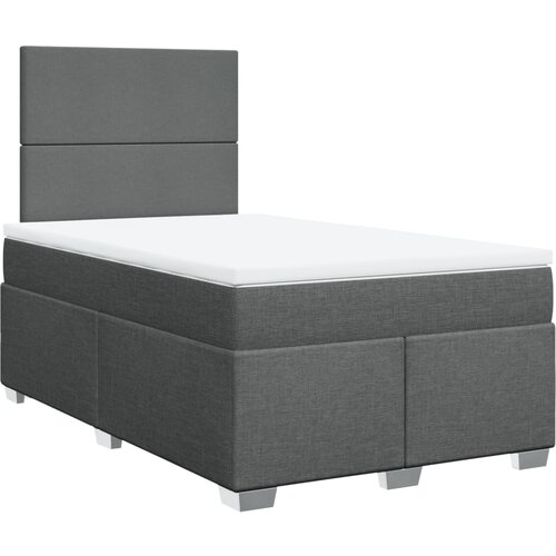 VidaXL Box spring postelja z vzmetnico temno siva 120x190 cm blago, (21308485) Slike