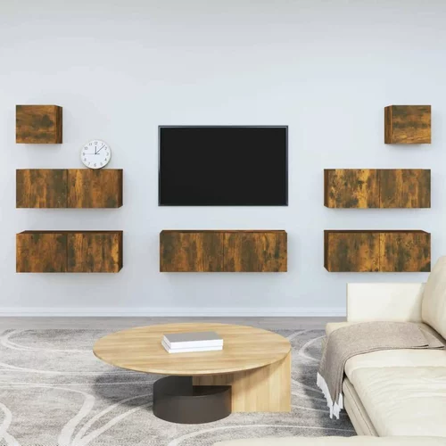  7-dijelni set TV ormarića boja dimljenog hrasta drveni