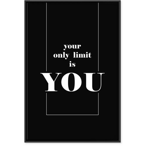  Slika - Key to Success (1-part) - Black and White English Inscriptions 40x60 U crnom drvenom okviru Slike