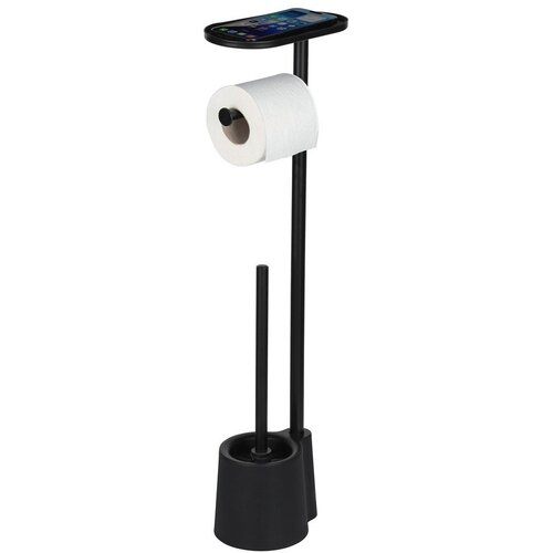 Wenko Črno plastično stojalo za WC papir z WC &amp;scaron;četko Albella &amp;ndash; Slike
