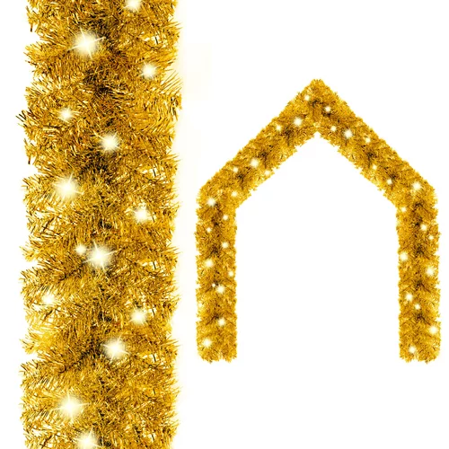 vidaXL Božična girlanda z LED lučkami 5 m zlata