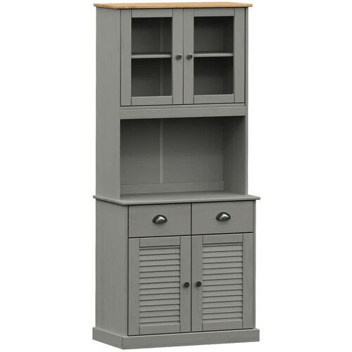 Maison Chic Visoka omara - Komoda - Predalnik VIGO siva 78x40x175 cm trdna borovina, (21721093) Cene