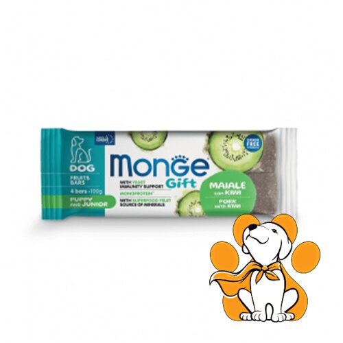 Monge gift Puppy & Junior Pork & Kiwi Fruit Bars 100g, Voćne štanglice za štence Cene