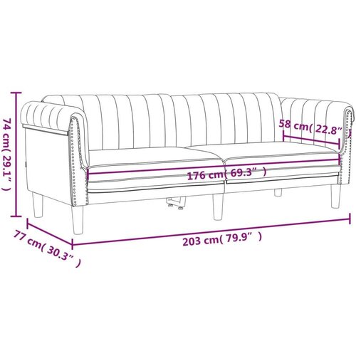 VidaXL 3-dijelni set sofa s žuti bar&amp;scaron;unast Slike