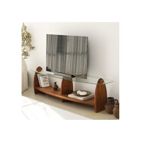 Hanah home surf - chesnut, transparent chesnuttransparent tv stand Cene
