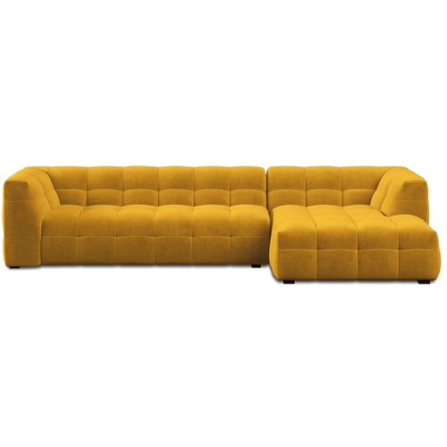 Windsor &amp;amp; Co Sofas žuta bar&amp;scaron;unasta kutna garnitura Vesta, desni kut Slike