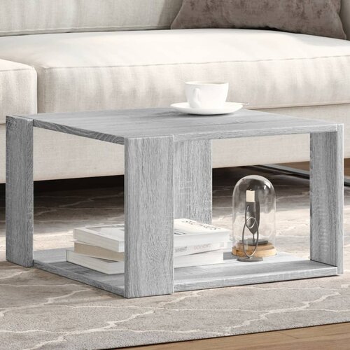 vidaXL Klubska mizica siva sonoma 51,5x51,5x30 cm inženirski les Cene
