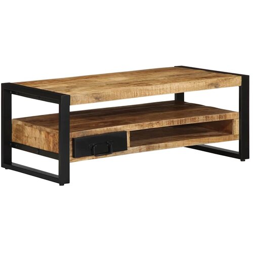 Maison Chic Kava miza - kavna mizica - Nizka mizica 90x50x36 cm Masivni neobdelan les Mango, (21753671) Slike