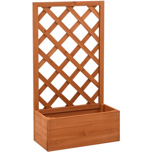 vidaXL Vrtno cvetlično korito z mrežo oranžno 50x25x90 cm les jelke Cene