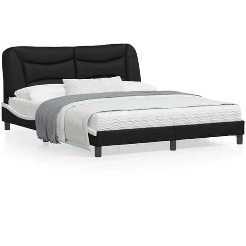  Okvir kreveta s uzglavljem crno-bijeli 160x200 cm umjetna koža