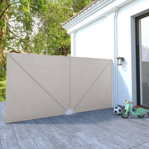 vidaXL Zložljivo stransko platno za teraso krem 400x200 cm Cene