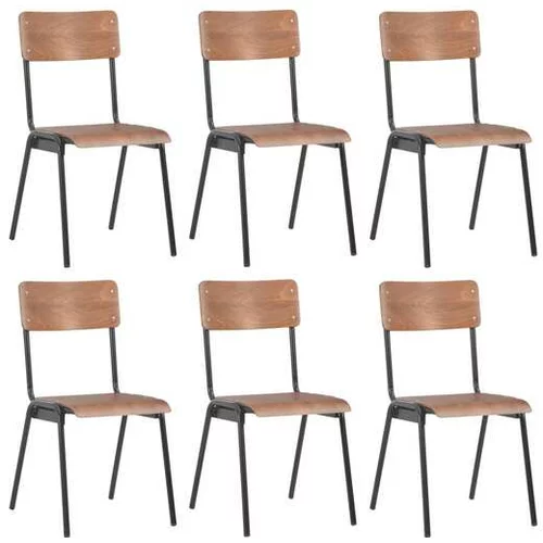  Jedilni stoli 6 kosov rjavi vezani les