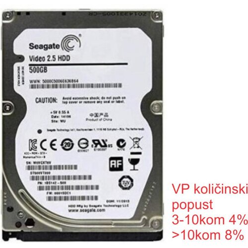 Seagate HDD 2.5 ** 500GB ST500VT000 16MB 5400RPM SATA3 7mm Cene