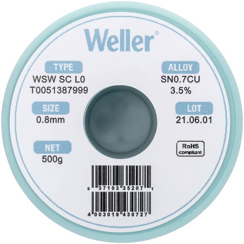 Weller wsw sc L0 spajkalna žica\, neosvinčena tuljava Sn0\,7Cu 500 g 0.8 mm, (20428525) Cene