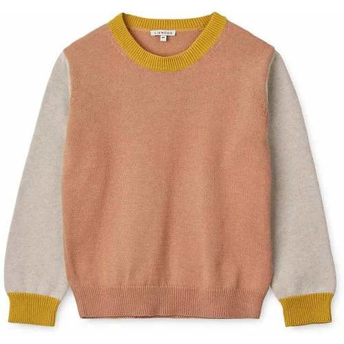 Liewood Otroški bombažen pulover oranžna barva