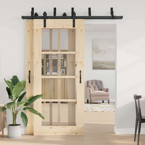 vidaXL Komplet opreme za drsna vrata 183 cm jeklo črne barve Cene