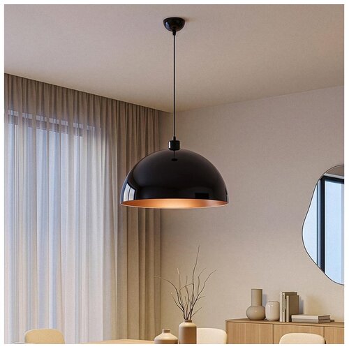Brilagi LED luster na sajli METALO 1xE27/40W/230V prečnik 40 cm crna/bakarna Slike