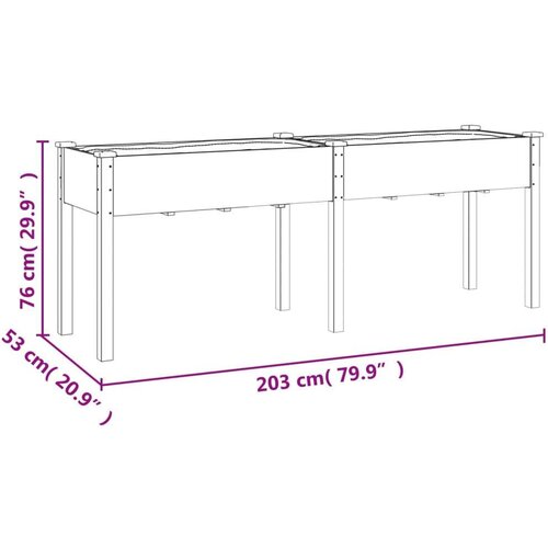 VidaXL Sadilica s oblogom 203 x 53 x 76 cm od masivne jelovine Slike