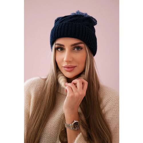  Cap with fleece Ilona K218 jeans+navy blue Slike