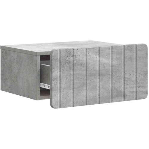  Noćni ormarić za montažu na zid s ladicama 2 pcs Betonska siva Slike
