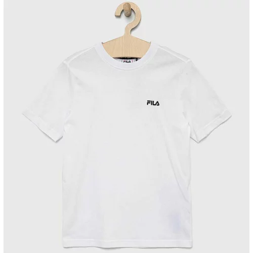 Fila Otroška bombažna kratka majica bela barva