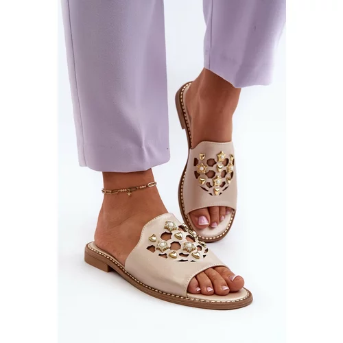 Kesi Women's shiny sandals with embellishments S.Barski Gold