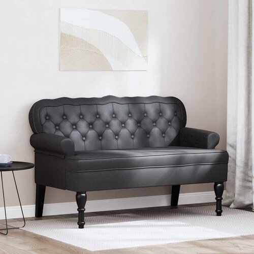  Chesterfield klupa Crna 119,5 x 64,5 x 75 cm Lažna koža Cijene