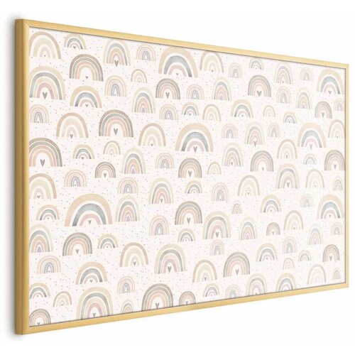  Plakat - Rainbows and Hearts 42x29.7 Zlatni okvir Cene