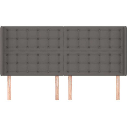  Uzglavlje s u&amp;scaron;ima sivo 203x16x118/128 cm od umjetne kože Slike