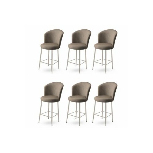 HANAH HOME set 6 barskih stolica alte cappuccino chrome Slike