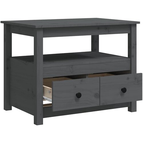 Stolić za kavu sivi 71 x 49 x 55 cm od masivne borovine Siva Slike