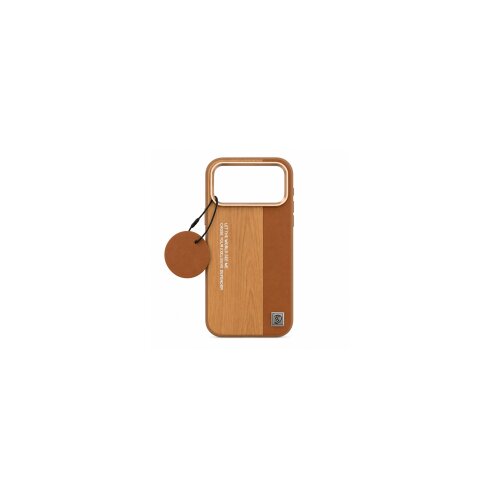  ONES maskica iPhone 17 Pro Max Natural Wood Brown Leather Slike