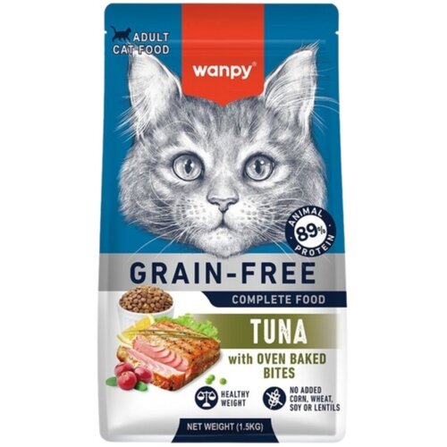 WANPY Suva hrana za mačke Grain Free, Tuna, 1,5kg Slike