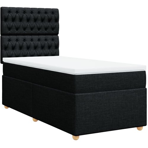 vidaXL Box spring postelja z vzmetnico črna 100x200 cm blago, (21291295) Cene
