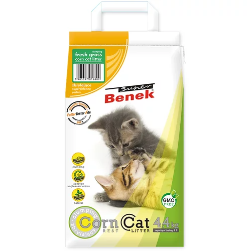 Benek Super Corn Cat sveža trava - 7 l (pribl. 4,4 kg)