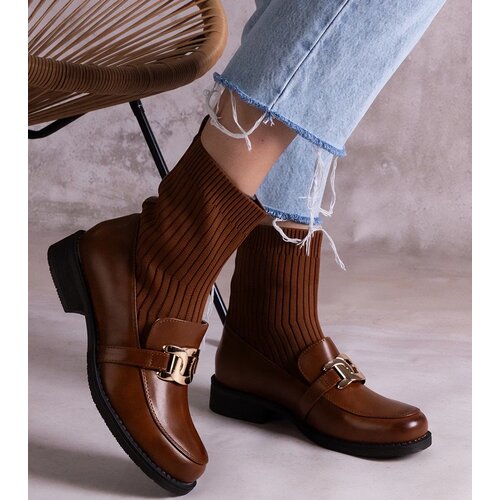 Gemre Brown ankle boots with fabric upper Kris Cijene
