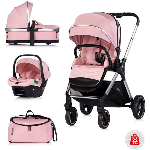 Chipolino dječja kolica Euphoria 3u1 Powder Pink Slike