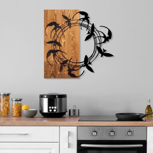Wallity Zidna dekoracija Spiral Birds 1, 58 x 58 cm, Smeđa Cene