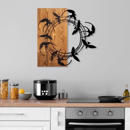 Wallity Zidna dekoracija Spiralne ptice 1, 58 x 58 cm, Smeđa Cene