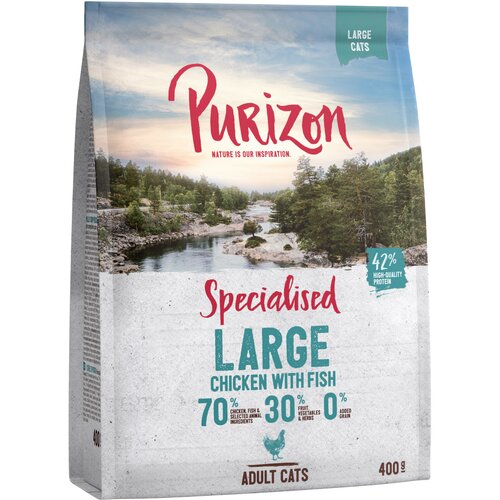 Purizon suha hrana za mačke 2 x 400 g po poskusni ceni! - Large Adult piščanec & riba Cene