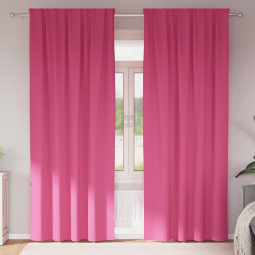 vidaXL Zavjese sa zavjesama 2 pcs Svijetla roza 245 x 140 cm Poliester Cene