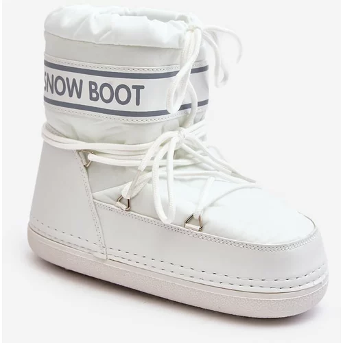 Kesi Women's White Snow Boots with Soia Ties