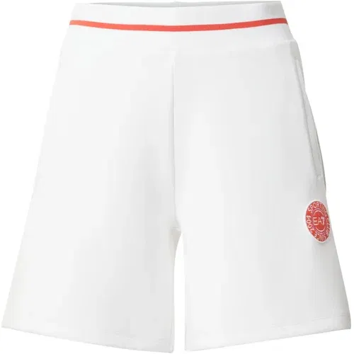 Ea7 Emporio Armani Sportske hlače tamno narančasta / bijela