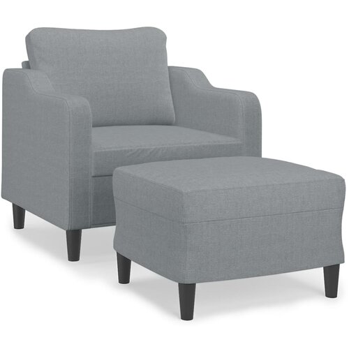 VidaXL fotelj s stolčkom za noge svetlo siv 60 cm blago, (20909923) Slike