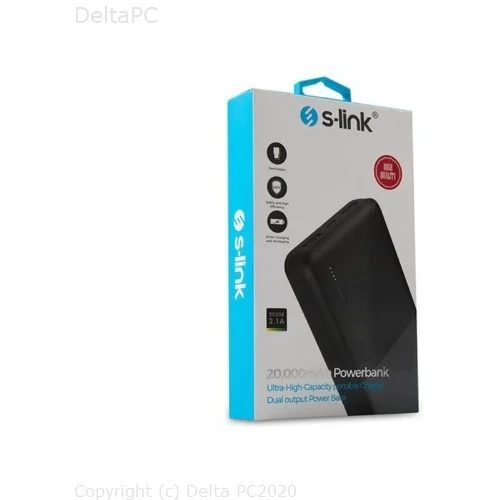 SLINK IP-G20 20000mAh Powerbank 2 USB porta Crni