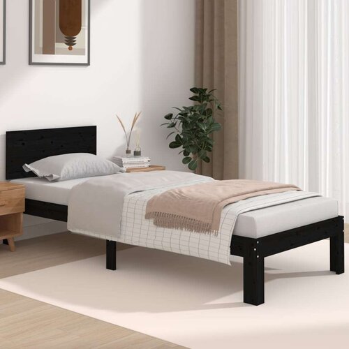  Za krevet crni masivno drvo 75x190 cm 2FT6 jednokrevetni Slike