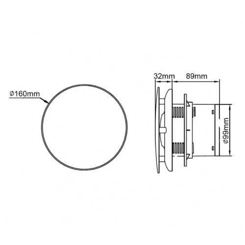  izduvni ventilator 160x160mm 12W crni LFWW-09X-4B Slike