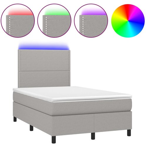 Maison Chic Box spring postelja - Vzmetna postelja z vzmetnico LED sv. siva 120x200 cm blago SL9422, (21901410) Cene