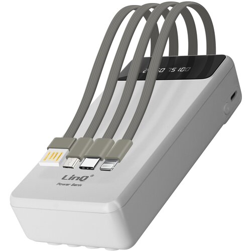 LINQ 25800 mAh rezervna baterija, snemljiv kabel 4 v 1, - bel, (20773623) Slike