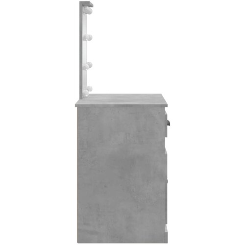  Toaletni stolić s LED svjetlima siva boja betona 90x42x132,5 cm Slike